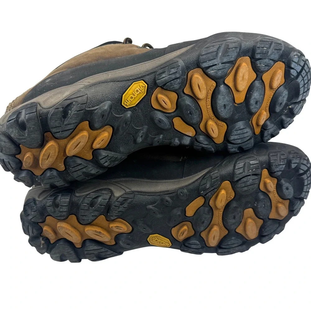 Merrell Coda Mid Deepwood Brown Leather Waterproof Hiking Boots Mens 10 Vibram